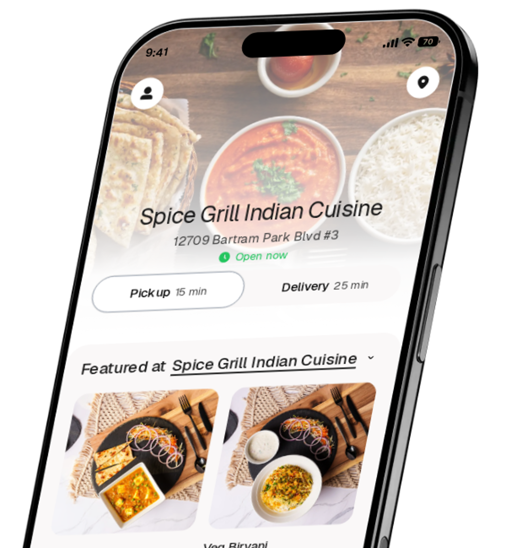 Spice Grill Indian Cuisine app preview